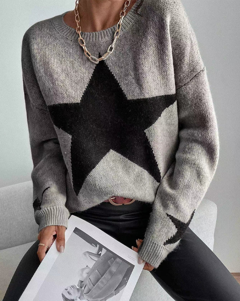 Warm Women's Snowflake Knit Sweater - OutfitLondon