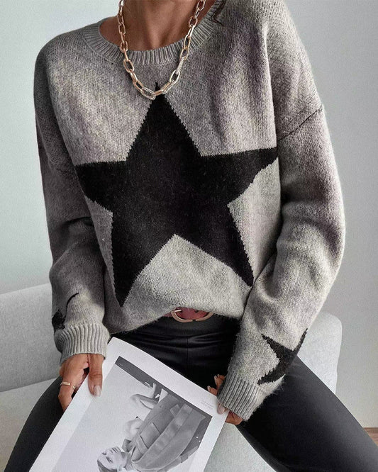 Warm Women's Snowflake Knit Sweater - OutfitLondon