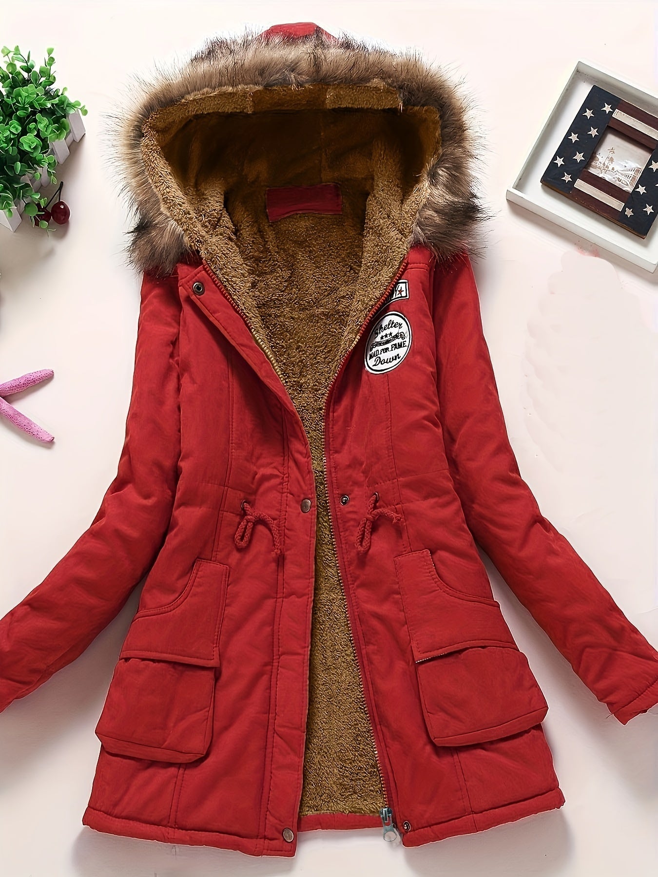 Warm Women's Rain Jacket with Hood