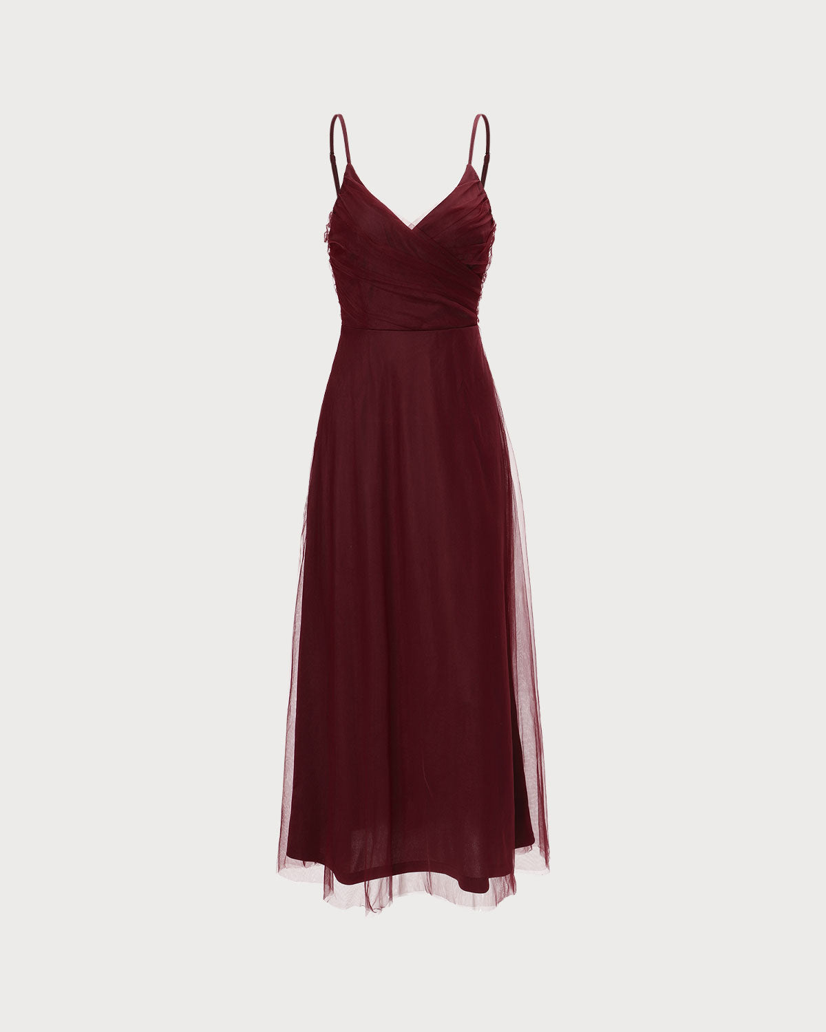 Dahlia | V Neck Wrap Fit Mesh Maxi Dress