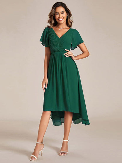 Daisy | A-Line V Neck High-Low Wedding Guest Dress