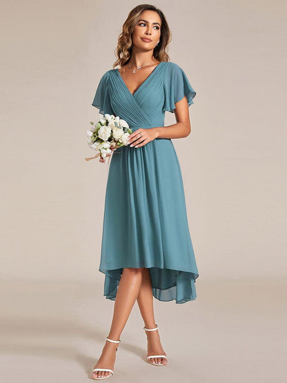 Daisy | A-Line V Neck High-Low Wedding Guest Dress