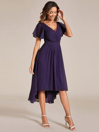 Daisy | A-Line V Neck High-Low Wedding Guest Dress