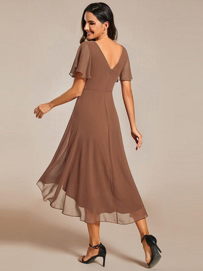 Daisy | A-Line V Neck High-Low Wedding Guest Dress