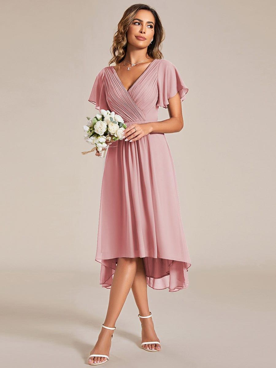 Daisy | A-Line V Neck High-Low Wedding Guest Dress