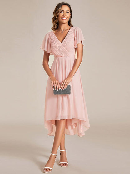 Daisy | A-Line V Neck High-Low Wedding Guest Dress