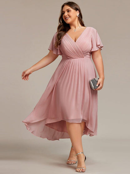 Daisy | A-Line V Neck High-Low Wedding Guest Dress