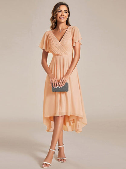 Daisy | A-Line V Neck High-Low Wedding Guest Dress