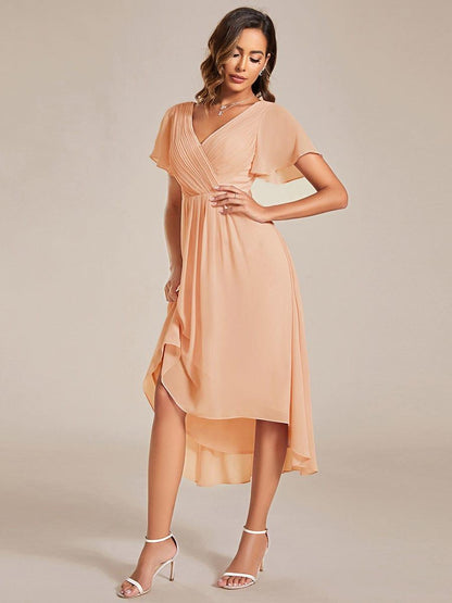 Daisy | A-Line V Neck High-Low Wedding Guest Dress