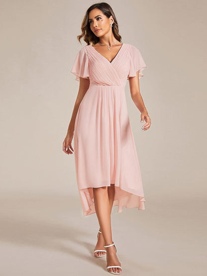 Daisy | A-Line V Neck High-Low Wedding Guest Dress
