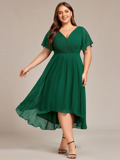 Daisy | A-Line V Neck High-Low Wedding Guest Dress