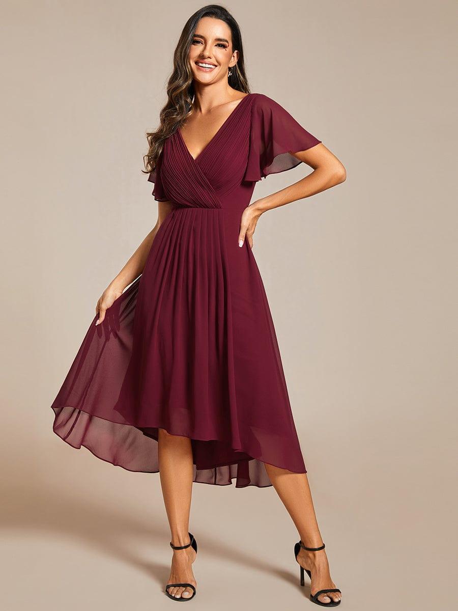 Daisy | A-Line V Neck High-Low Wedding Guest Dress