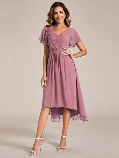 Daisy | A-Line V Neck High-Low Wedding Guest Dress