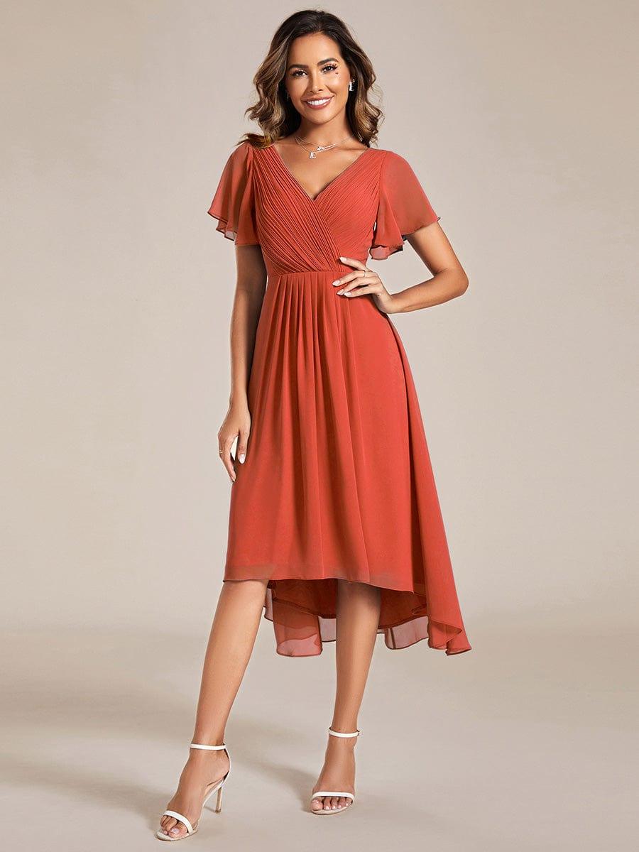 Daisy | A-Line V Neck High-Low Wedding Guest Dress