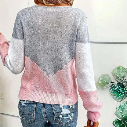 Fashionable Women's V-Neck Knit Sweater