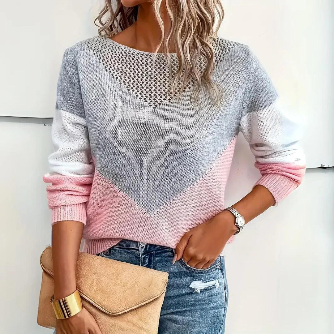 Fashionable Women's V-Neck Knit Sweater - OutfitLondon