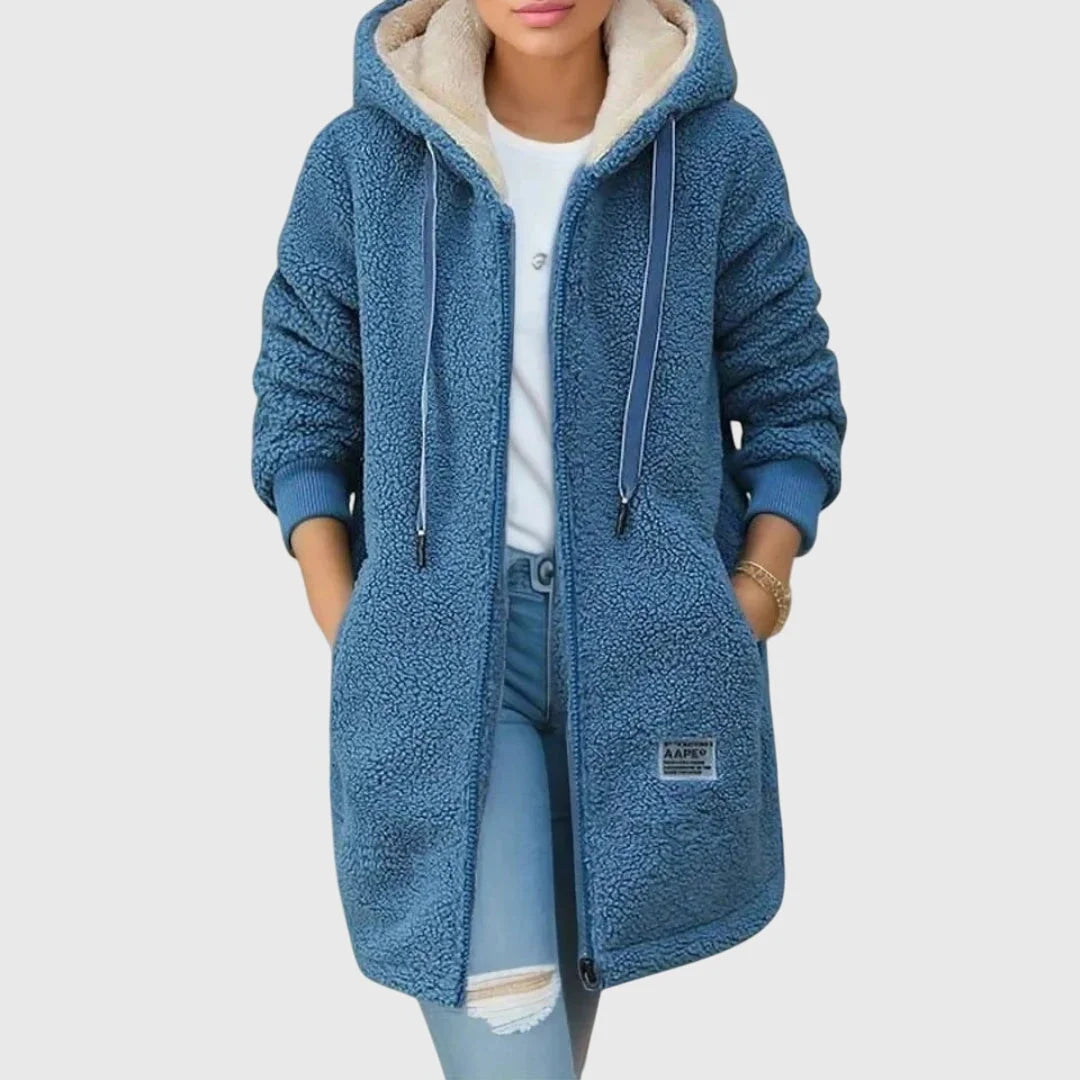 Warm Women's Fleece Hooded Coat - OutfitLondon