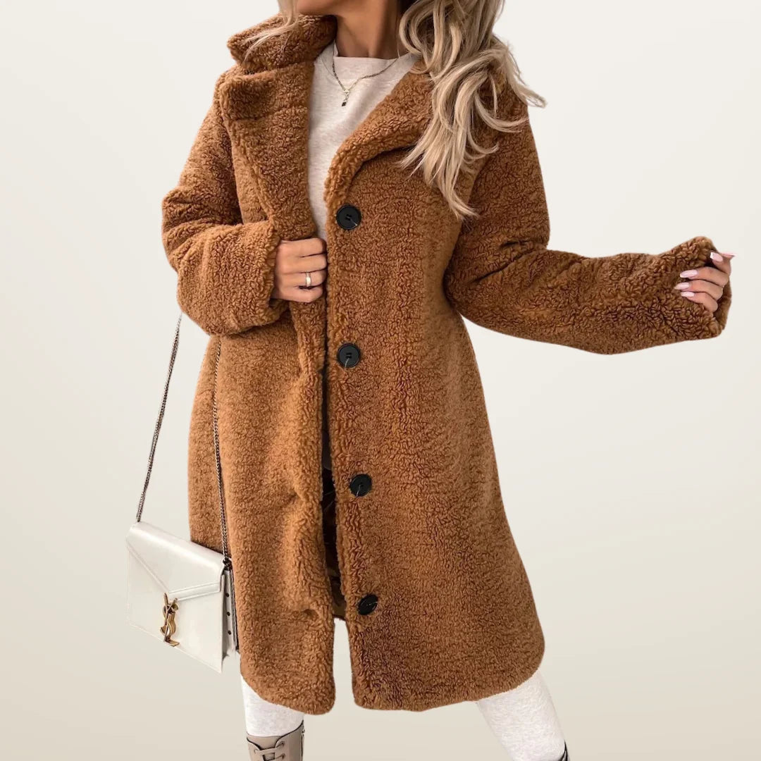Warm Women's Button Front Parka Coat