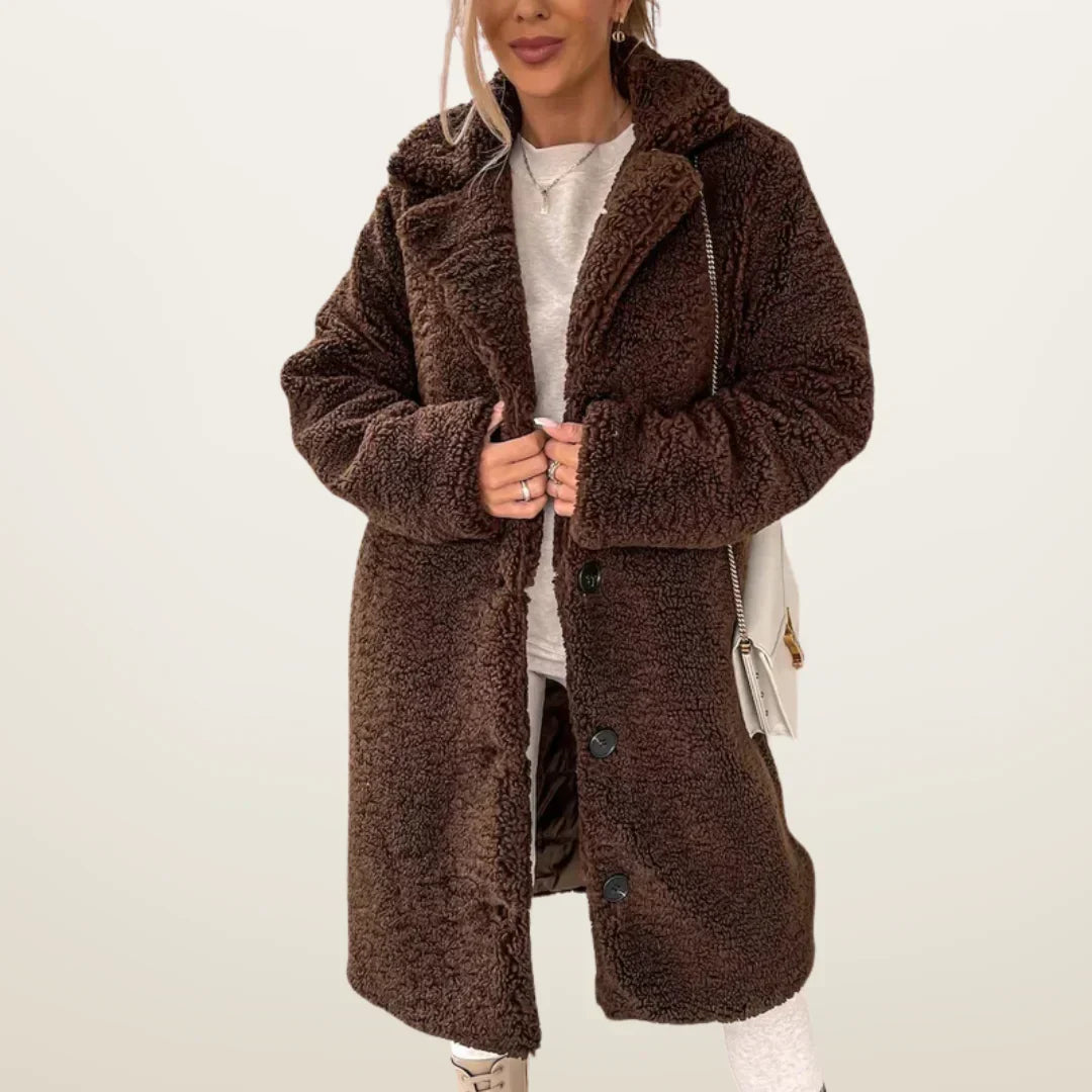 Warm Women's Button Front Parka Coat