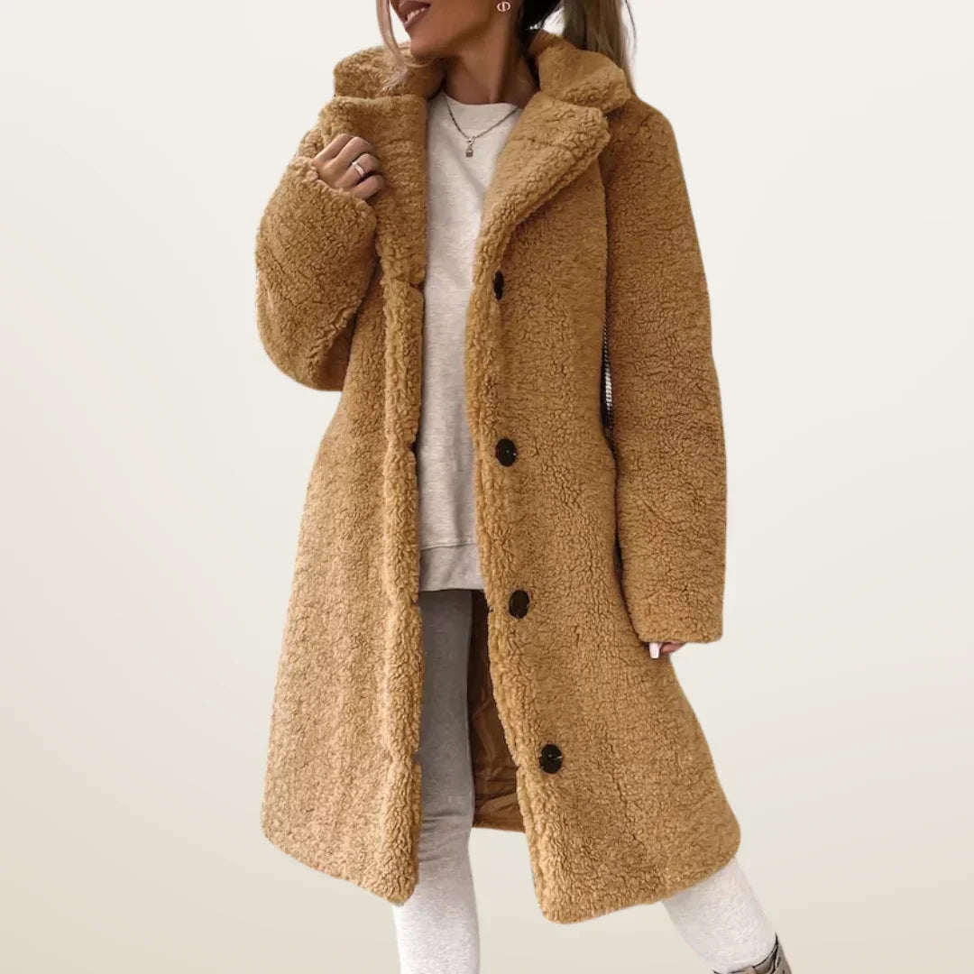 Warm Women's Button Front Parka Coat - OutfitLondon