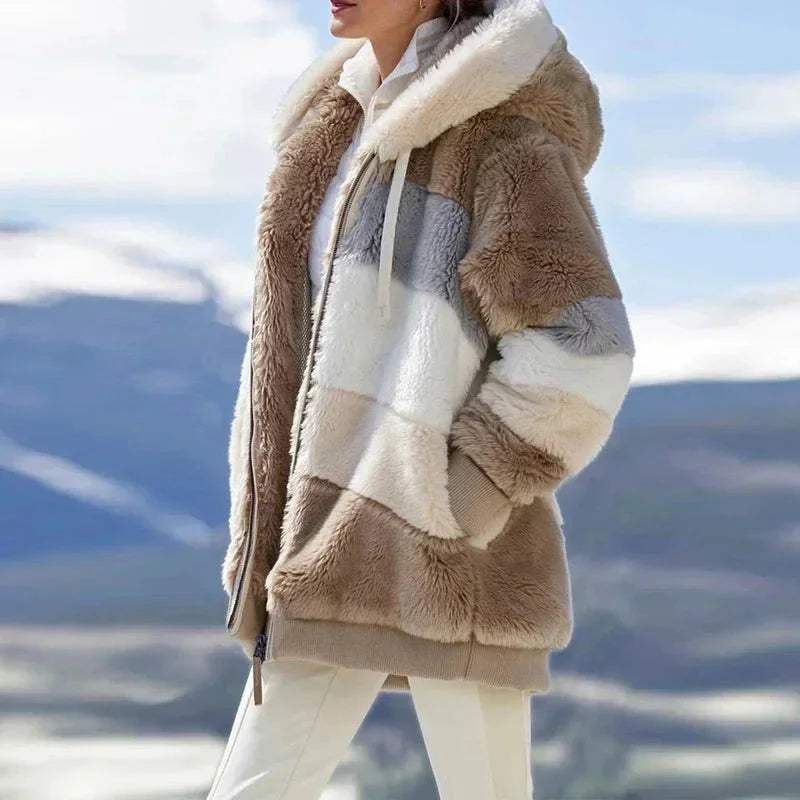 Women's Faux Fur Hooded Parka Jacket