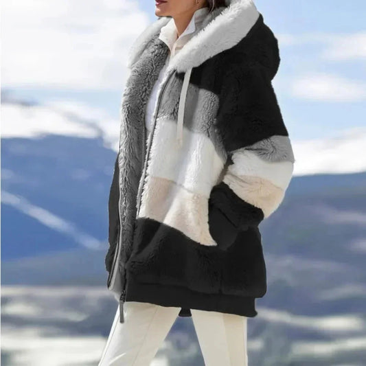 Women's Faux Fur Hooded Parka Jacket - OutfitLondon