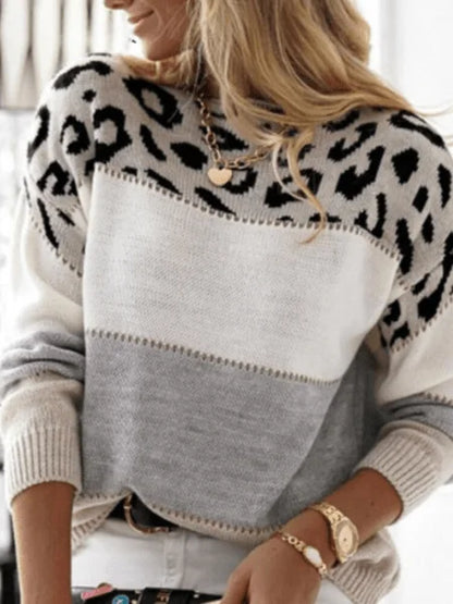 Colorful Ladies Graphic Crew Neck Sweater