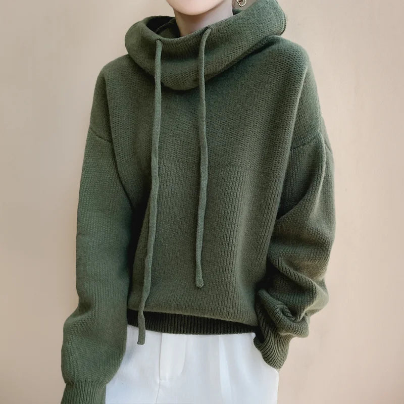 Women's Cozy Hooded Sweatshirt with Adjustable Cords