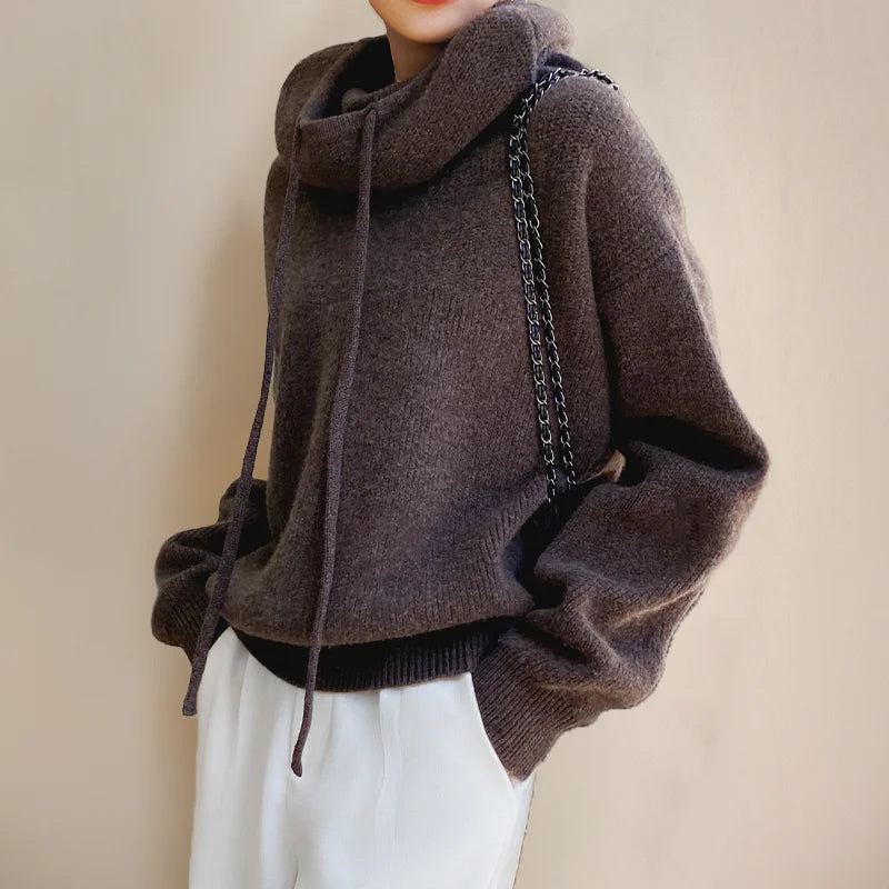 Women's Cozy Hooded Sweatshirt with Adjustable Cords