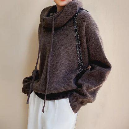 Women's Cozy Hooded Sweatshirt with Adjustable Cords