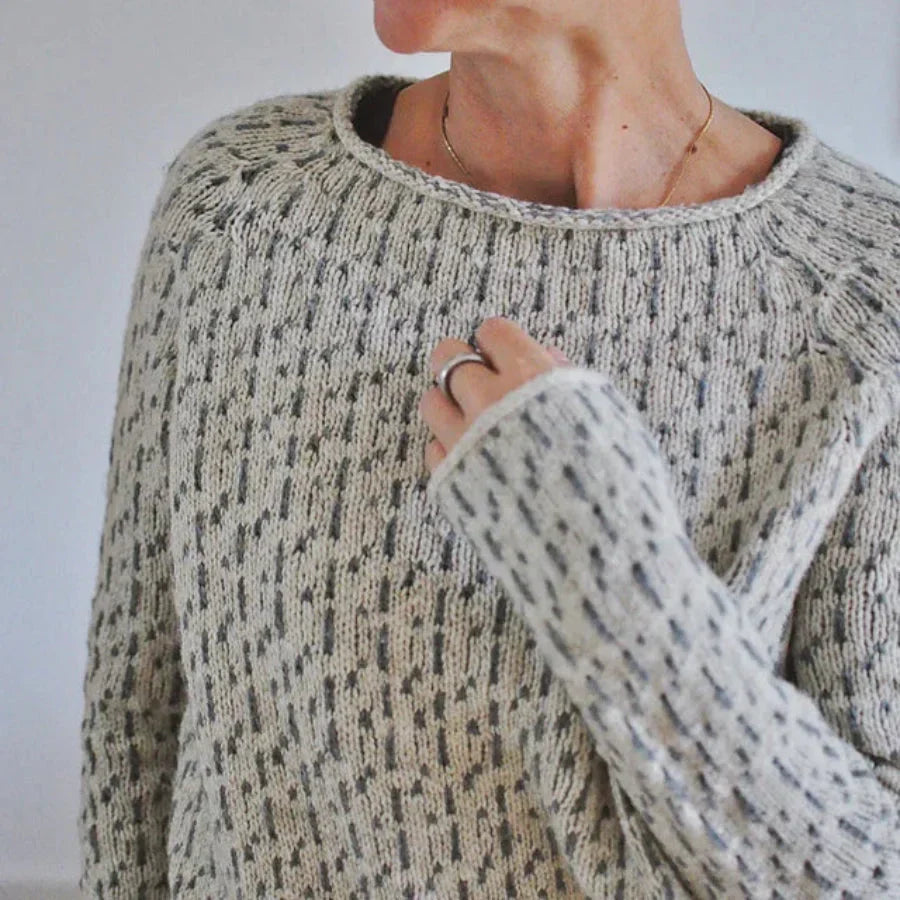 Soft Crew Neck Knitted Women's Sweater