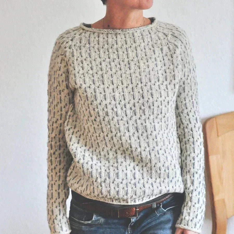 Soft Crew Neck Knitted Women's Sweater