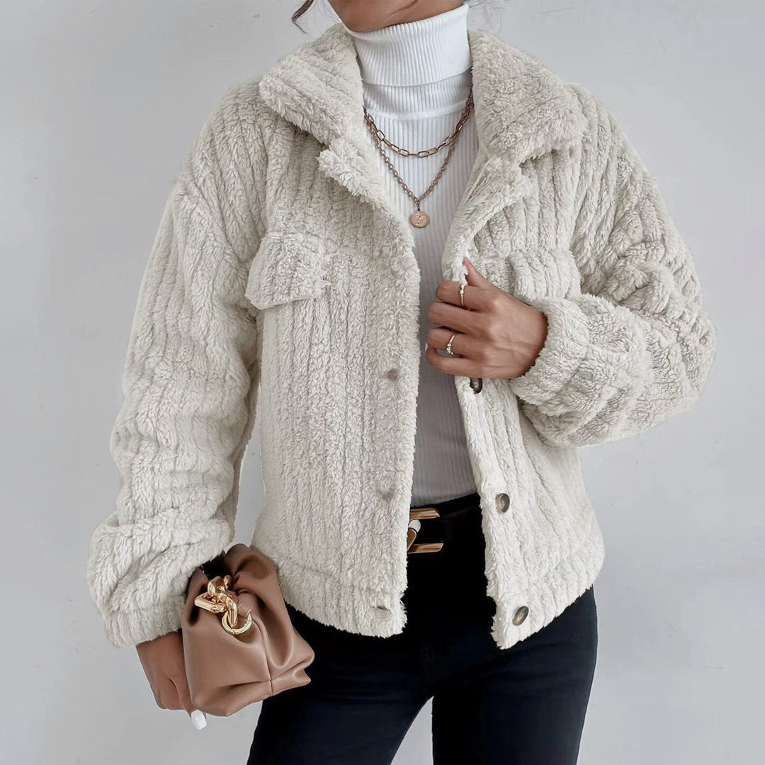 Cozy Fleece Long Sleeve Teddy Coat