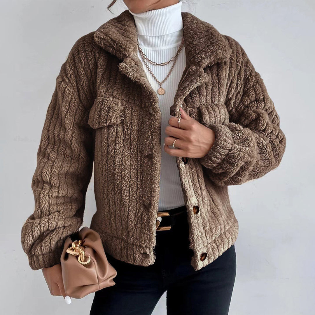 Cozy Fleece Long Sleeve Teddy Coat