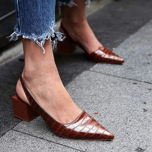 Elegant Low Back High Heels for Ladies - OutfitLondon