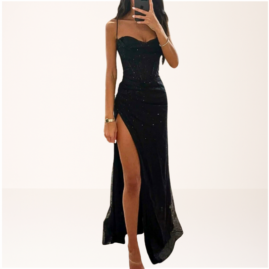 Glittering Formal Long Evening Gown - OutfitLondon