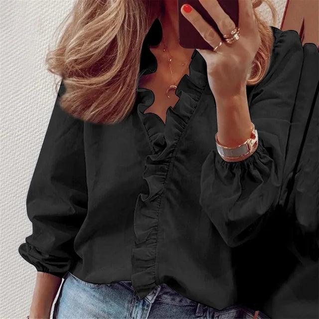 Women's Elegant Flare Sleeved Blouse - OutfitLondon