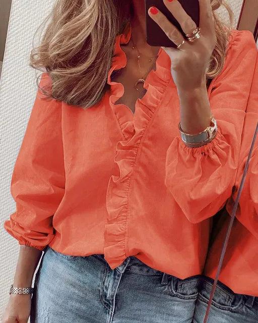Women's Elegant Flare Sleeved Blouse