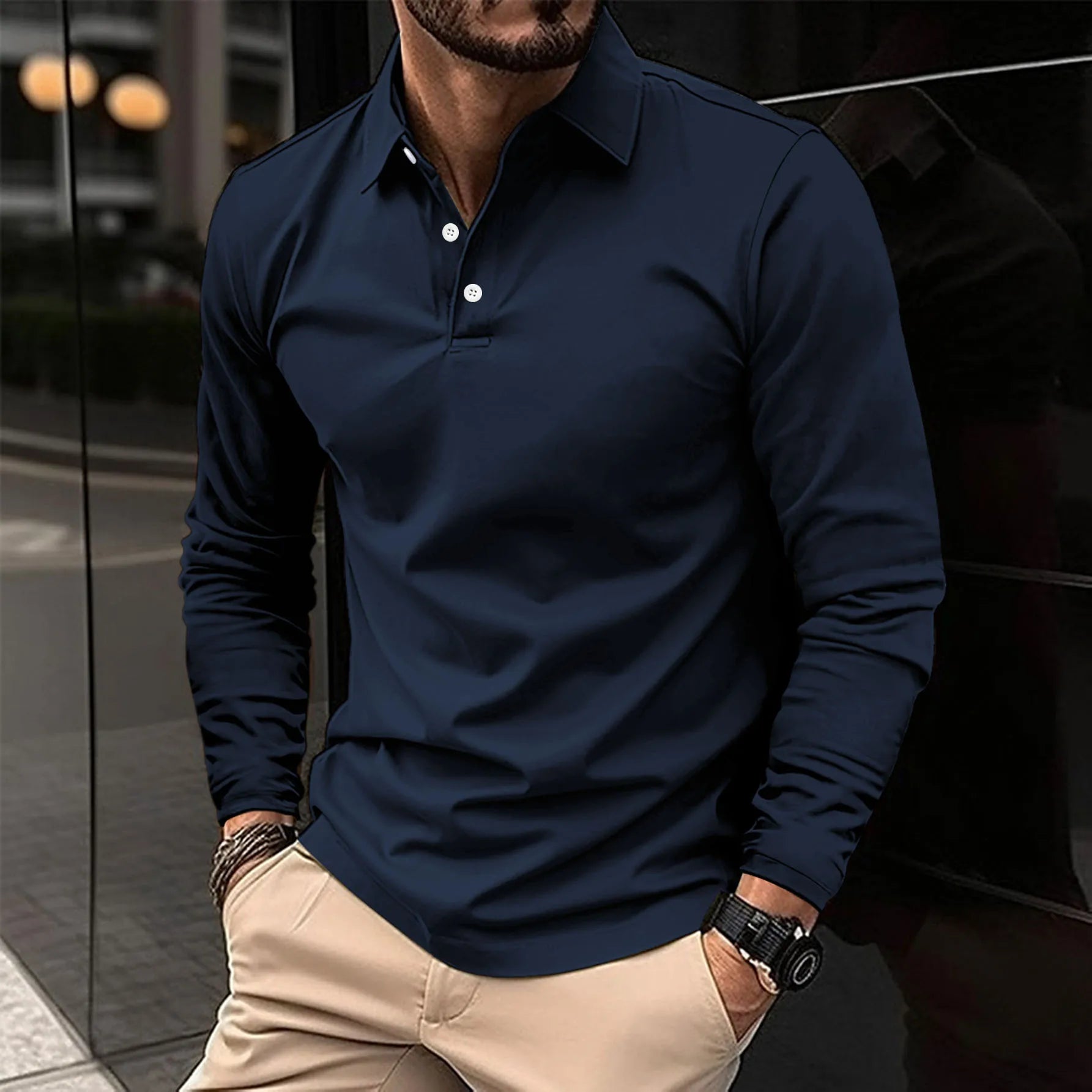 Daphne | Classic Fit Long Sleeve Polo Shirt