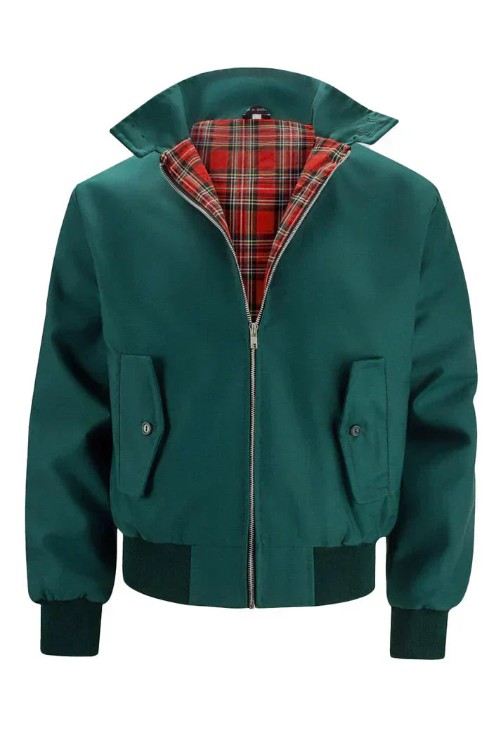 Classic Plaid Bomber Jacket For Men