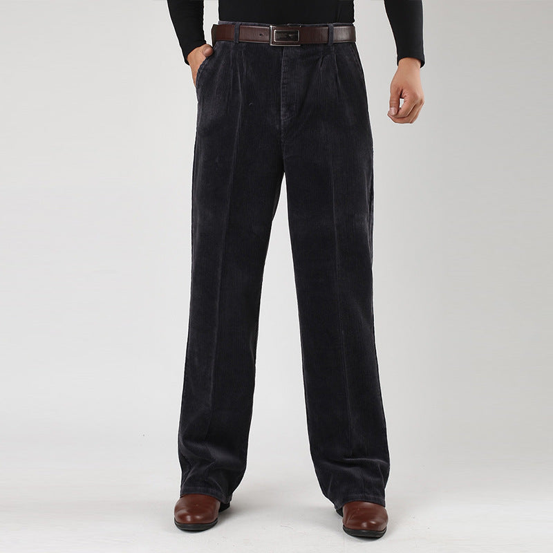 Men's Comfortable Corduroy Pants with Pleats