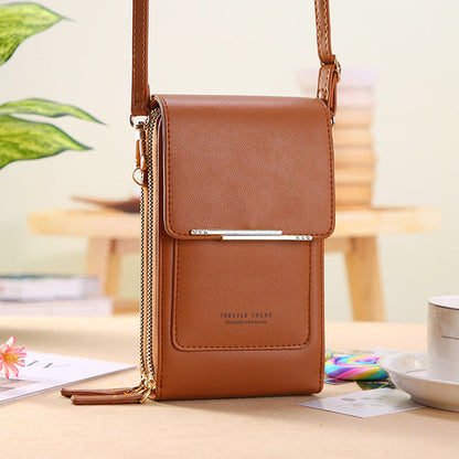 Luxury Leather Shoulder Handbag with Keychain - OutfitLondon