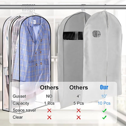 Breathable Clothing Storage Bags - 3 Pack with Easy Zipper
