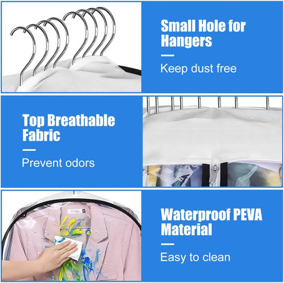 Breathable Clothing Storage Bags - 3 Pack with Easy Zipper