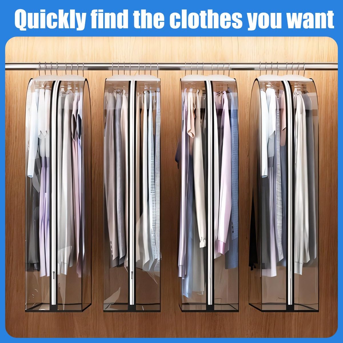 Breathable Clothing Storage Bags - 3 Pack with Easy Zipper