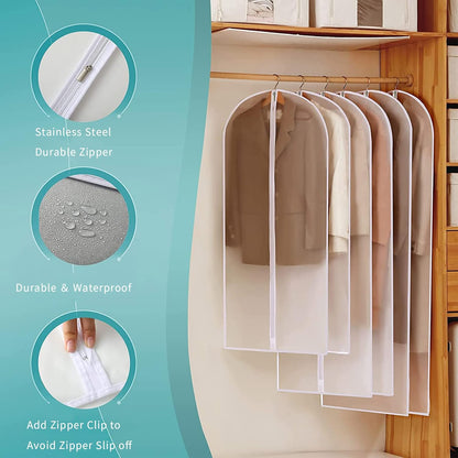 Breathable Plastic Clothing Storage Bags – 12 Pack Closet Organizers