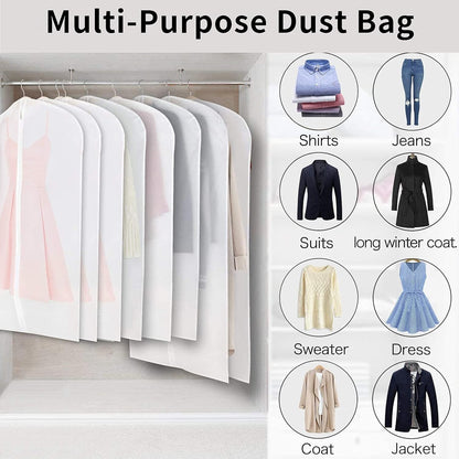 Breathable Plastic Clothing Storage Bags – 12 Pack Closet Organizers