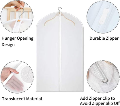 Breathable Plastic Clothing Storage Bags – 12 Pack Closet Organizers