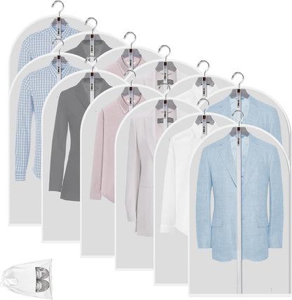Breathable Plastic Clothing Storage Bags – 12 Pack Closet Organizers