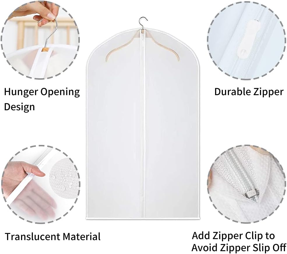 Breathable Plastic Clothing Storage Bags – 12 Pack Closet Organizers